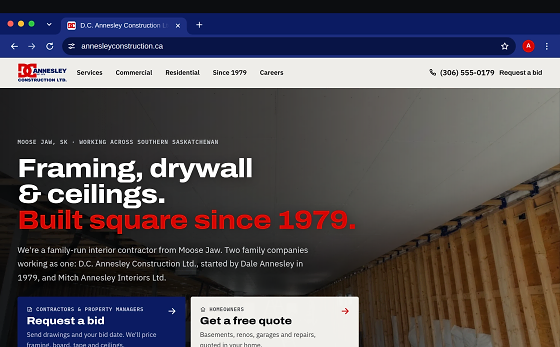 A client website on a MacBook